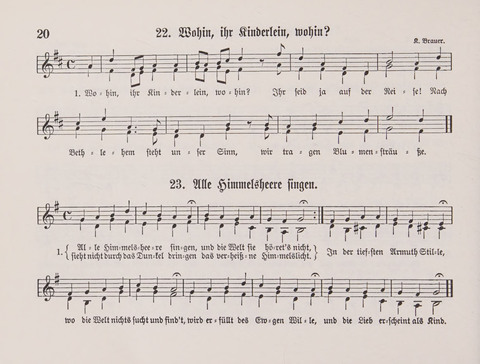 Lieder-Perlen: Eine Sammlung von Liedern geistlichen und gemischten Inhalts, theils in deutscher, theils in englischer Sprache, nebt einer Anzahl Spiellieder, ein-, zwei- und dreistimmig (mit Anhang) page 20