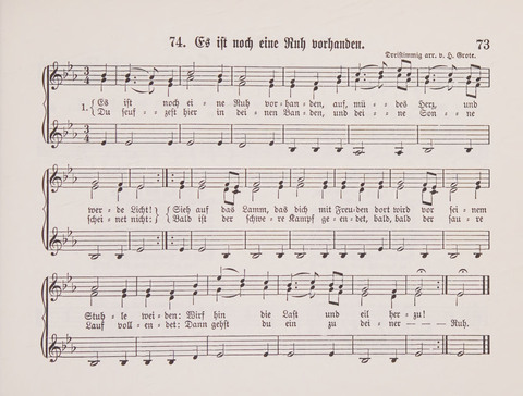 Lieder-Perlen: Eine Sammlung von Liedern geistlichen und gemischten Inhalts, theils in deutscher, theils in englischer Sprache, nebt einer Anzahl Spiellieder, ein-, zwei- und dreistimmig (mit Anhang) page 73