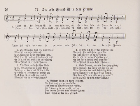 Lieder-Perlen: Eine Sammlung von Liedern geistlichen und gemischten Inhalts, theils in deutscher, theils in englischer Sprache, nebt einer Anzahl Spiellieder, ein-, zwei- und dreistimmig (mit Anhang) page 76