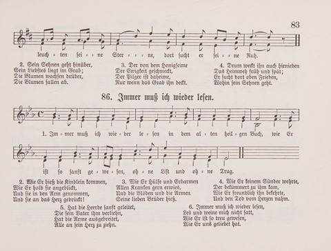 Lieder-Perlen: Eine Sammlung von Liedern geistlichen und gemischten Inhalts, theils in deutscher, theils in englischer Sprache, nebt einer Anzahl Spiellieder, ein-, zwei- und dreistimmig (mit Anhang) page 83