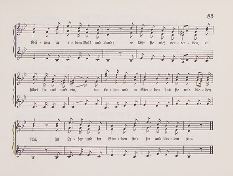 Lieder-Perlen: Eine Sammlung von Liedern geistlichen und gemischten Inhalts, theils in deutscher, theils in englischer Sprache, nebt einer Anzahl Spiellieder, ein-, zwei- und dreistimmig (mit Anhang) page 85