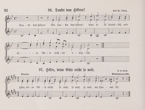 Lieder-Perlen: Eine Sammlung von Liedern geistlichen und gemischten Inhalts, theils in deutscher, theils in englischer Sprache, nebt einer Anzahl Spiellieder, ein-, zwei- und dreistimmig (mit Anhang) page 92