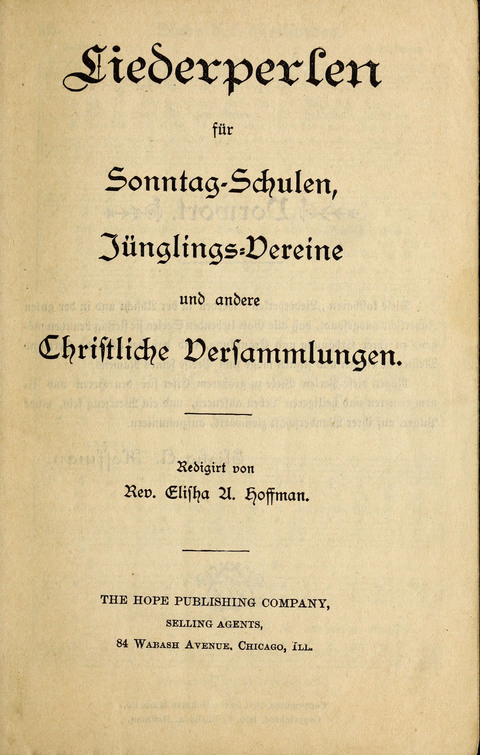 Liederperlen: für Sonntagschulen, Jugendvereine und andere Christliche Versammlungen (Kleine Ausgabe) page ii