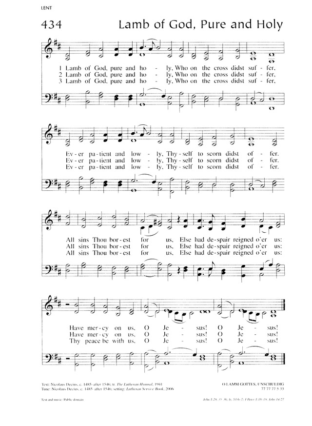 Lutheran Service Book . Lamb of God, pure and holy   Hymnary.org