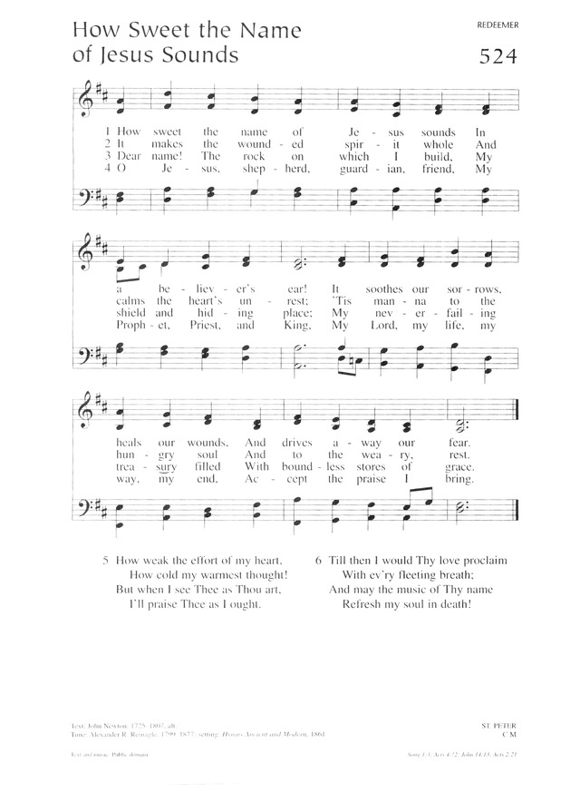 The Hymnal 310. How sweet the Name of Jesus sounds