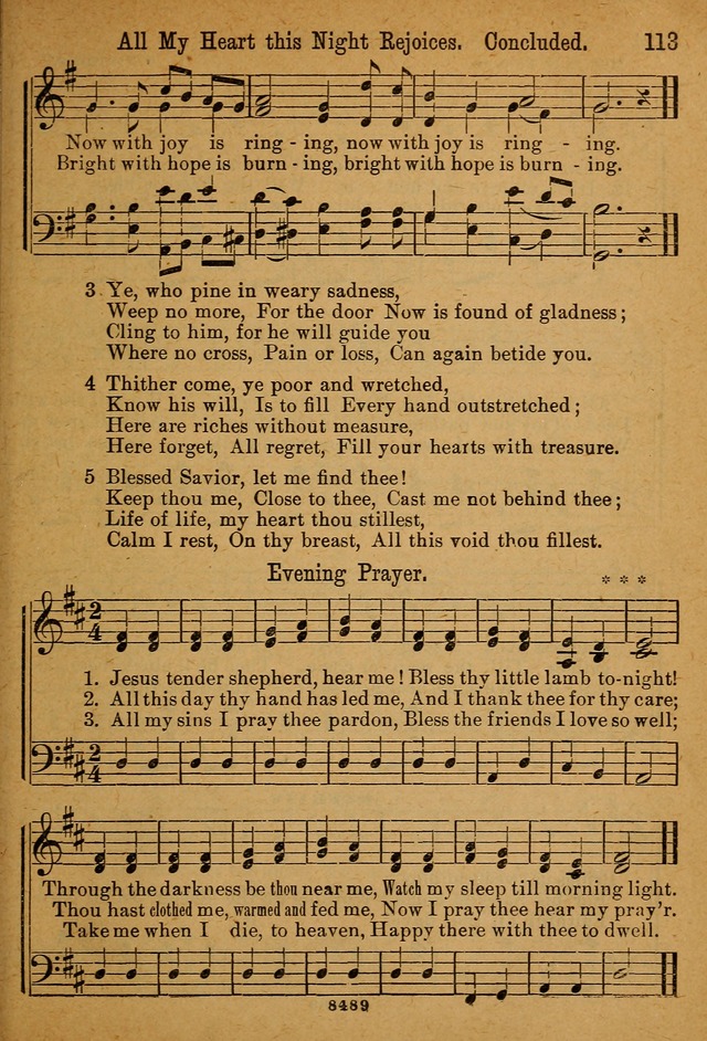 Little Sacred Songs: for Little Singers of the primary department of the Sunday school, and for Kindergartens and the home page 113
