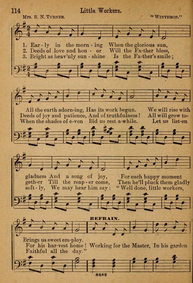Little Sacred Songs: for Little Singers of the primary department of the Sunday school, and for Kindergartens and the home page 114