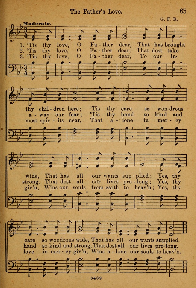 Little Sacred Songs: for Little Singers of the primary department of the Sunday school, and for Kindergartens and the home page 65