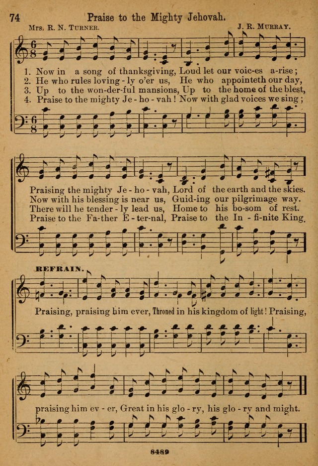 Little Sacred Songs: for Little Singers of the primary department of the Sunday school, and for Kindergartens and the home page 74