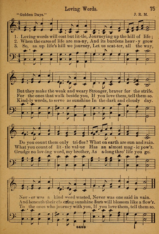 Little Sacred Songs: for Little Singers of the primary department of the Sunday school, and for Kindergartens and the home page 75