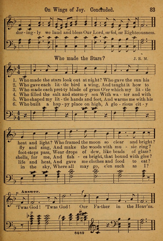 Little Sacred Songs: for Little Singers of the primary department of the Sunday school, and for Kindergartens and the home page 83