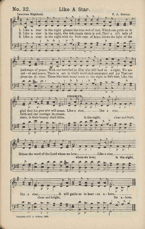 Living Words: a collection of sacred songs, both new and old, for the church, the Sunday school, the revival meeting, the singing convention, and all kinds of religious work and worship page 32