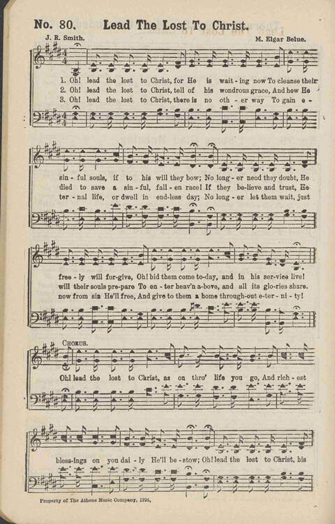 Living Words: a collection of sacred songs, both new and old, for the church, the Sunday school, the revival meeting, the singing convention, and all kinds of religious work and worship page 80