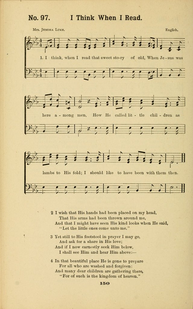 Melodies for Little People: containing also one hundred recitations for Sunday-schools, anniversary occasions, concerts, entertainments, and sociables, with songs adapted... page 150