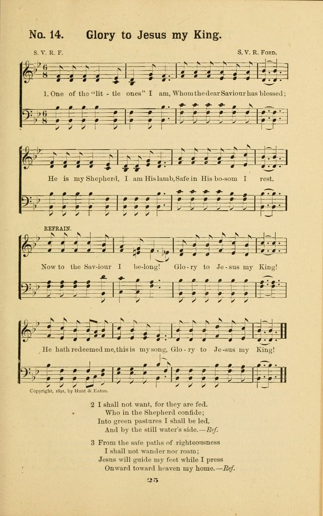 Melodies for Little People: containing also one hundred recitations for Sunday-schools, anniversary occasions, concerts, entertainments, and sociables, with songs adapted... page 25