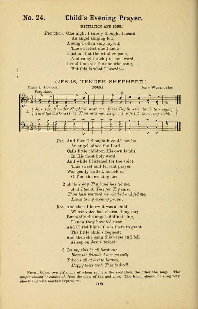 Melodies for Little People: containing also one hundred recitations for Sunday-schools, anniversary occasions, concerts, entertainments, and sociables, with songs adapted... page 38