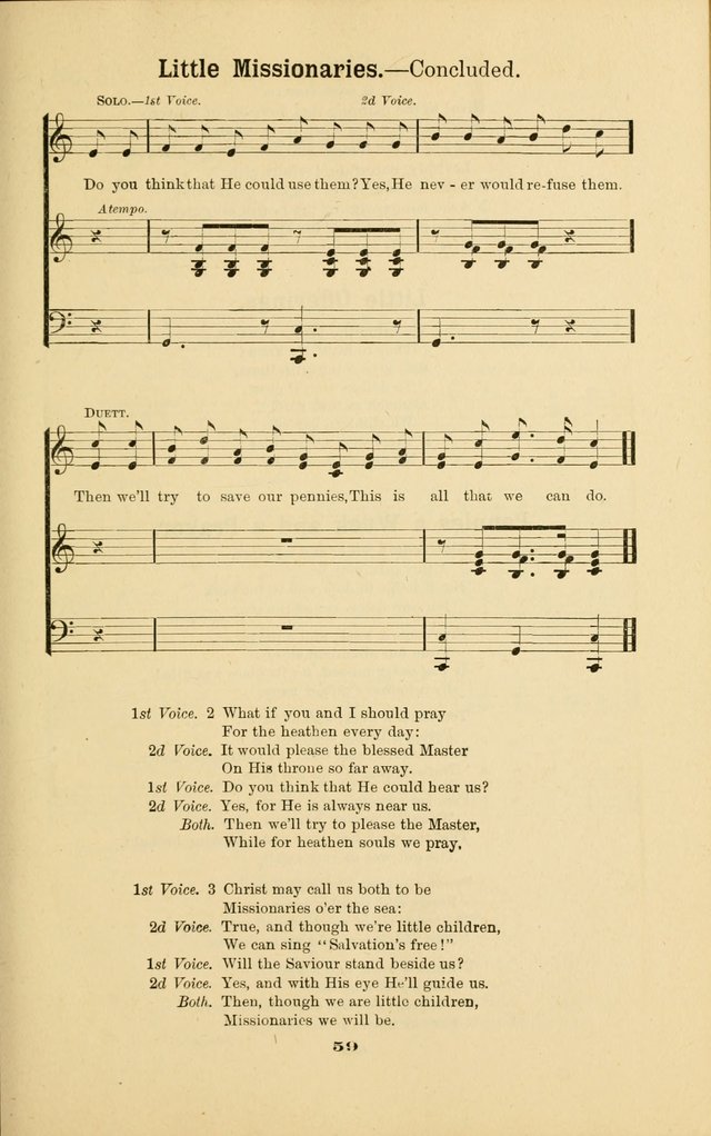 Melodies for Little People: containing also one hundred recitations for Sunday-schools, anniversary occasions, concerts, entertainments, and sociables, with songs adapted... page 59