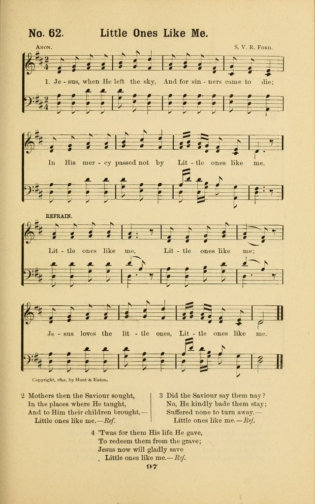 Melodies for Little People: containing also one hundred recitations for Sunday-schools, anniversary occasions, concerts, entertainments, and sociables, with songs adapted... page 97