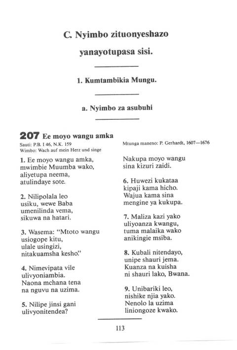 Mwimbieni Bwana: msifuni Mungu, mfalme wa mbingu na nchi! page 103