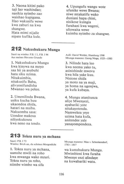 Mwimbieni Bwana: msifuni Mungu, mfalme wa mbingu na nchi! page 106