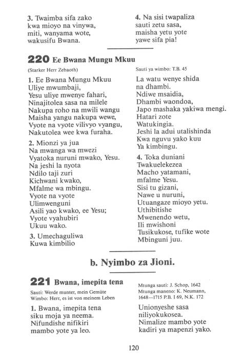 Mwimbieni Bwana: msifuni Mungu, mfalme wa mbingu na nchi! page 110