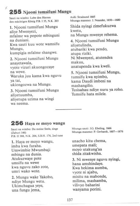 Mwimbieni Bwana: msifuni Mungu, mfalme wa mbingu na nchi! page 127