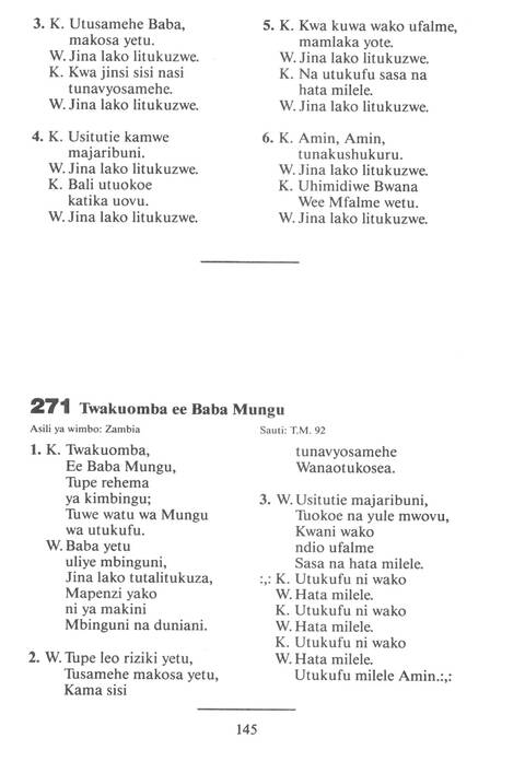Mwimbieni Bwana: msifuni Mungu, mfalme wa mbingu na nchi! page 135