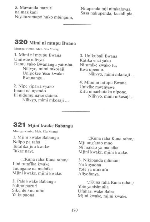 Mwimbieni Bwana: msifuni Mungu, mfalme wa mbingu na nchi! page 160