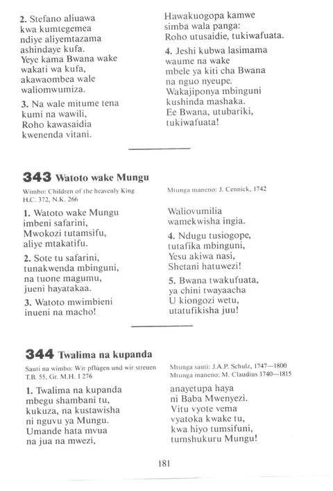 Mwimbieni Bwana: msifuni Mungu, mfalme wa mbingu na nchi! page 171