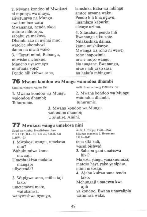 Mwimbieni Bwana: msifuni Mungu, mfalme wa mbingu na nchi! page 39