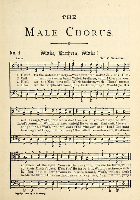 The Male Chorus No. 1: for use in gospel meetings, Christian associations and other religious services page 1