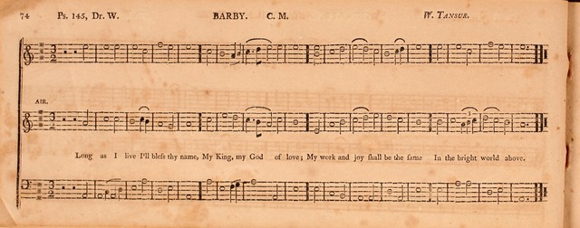 The Middlesex Collection of Church Music: or, ancient psalmody revived: containing a variety of psalm tunes, the most suitable to be used in divine service (2nd ed. rev. cor. and enl.) page 74