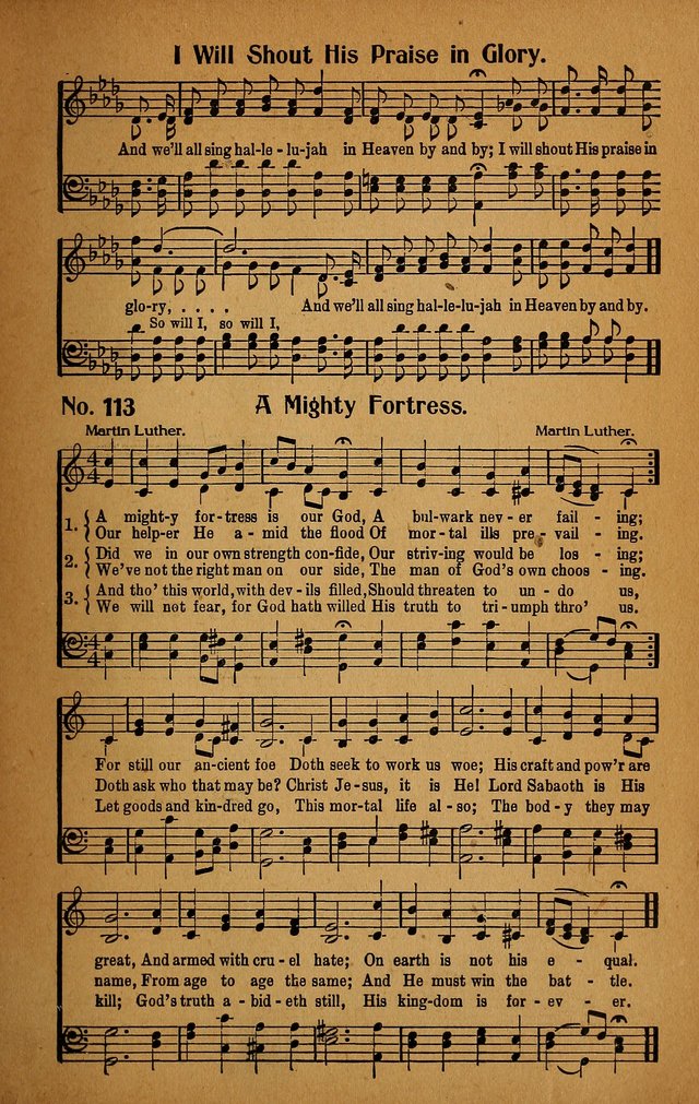 Make Christ King. Combined: a selection of high class gospel hymns for use in general worship and special evangelistic meetings page 114