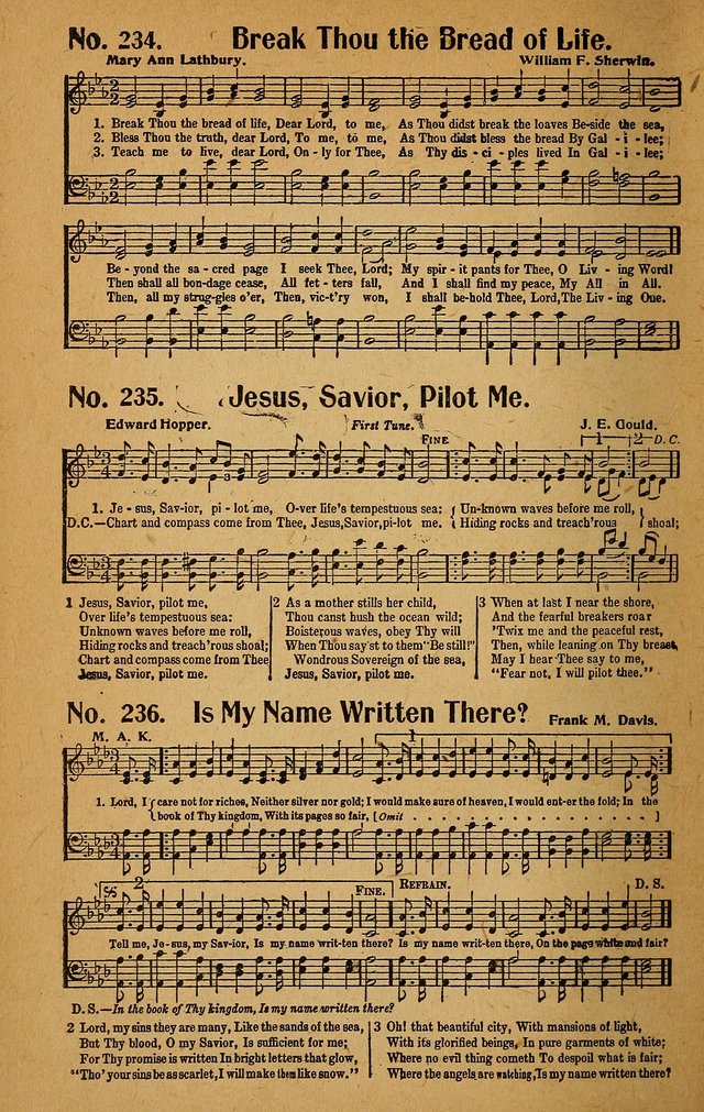 Make Christ King. Combined: a selection of high class gospel hymns for use in general worship and special evangelistic meetings page 221