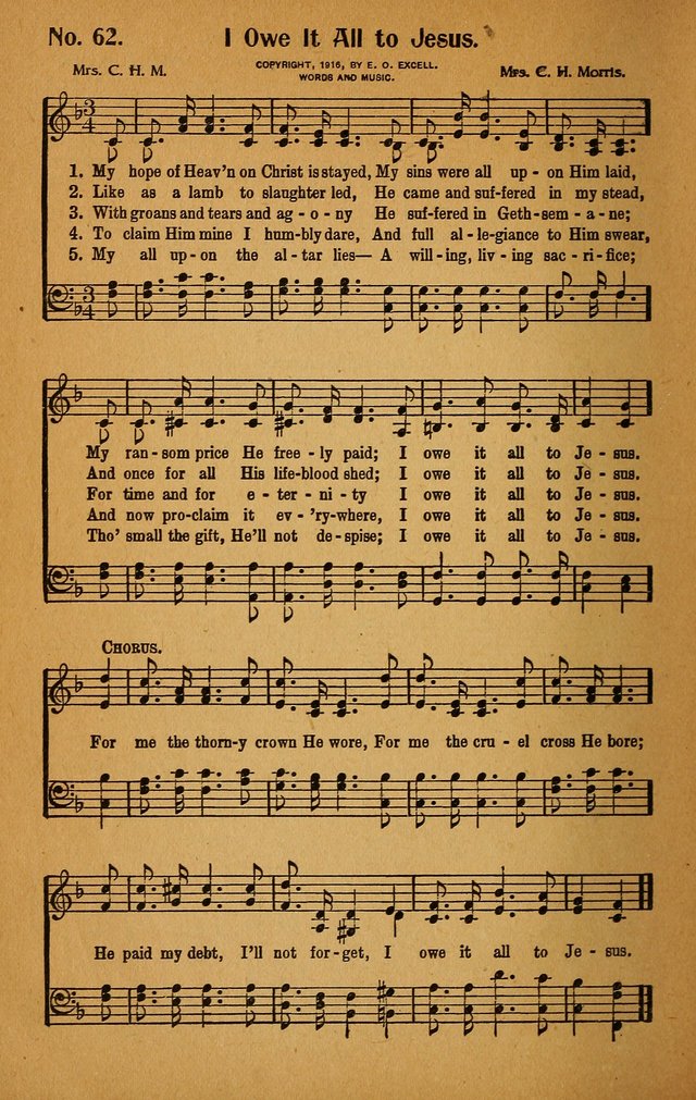 Make Christ King. Combined: a selection of high class gospel hymns for use in general worship and special evangelistic meetings page 63