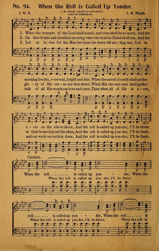 Make Christ King. Combined: a selection of high class gospel hymns for use in general worship and special evangelistic meetings page 95