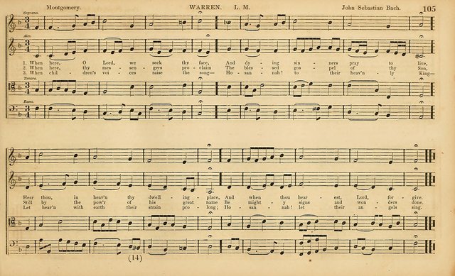 The Mozart Collection of Sacred Music: containing melodies, chorals, anthems and chants, harmonized in four parts; together with the celebrated Christus and Miserere by ZIngarelli page 105