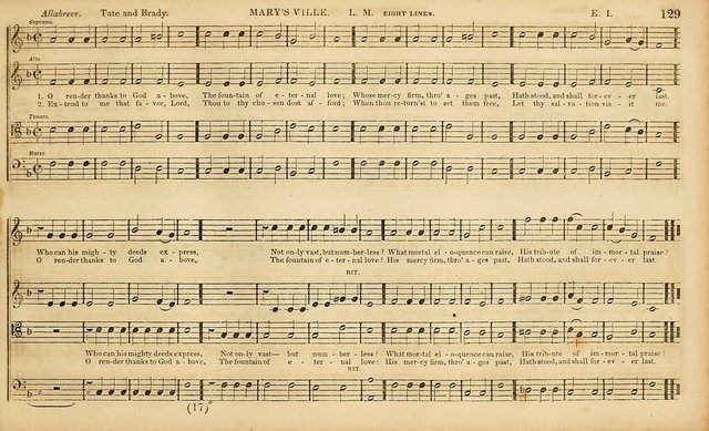 The Mozart Collection of Sacred Music: containing melodies, chorals, anthems and chants, harmonized in four parts; together with the celebrated Christus and Miserere by ZIngarelli page 129