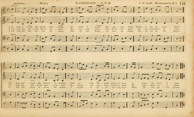 The Mozart Collection of Sacred Music: containing melodies, chorals, anthems and chants, harmonized in four parts; together with the celebrated Christus and Miserere by ZIngarelli page 143