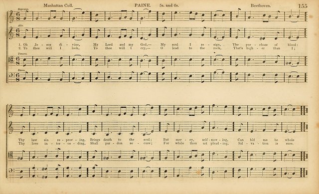 The Mozart Collection of Sacred Music: containing melodies, chorals, anthems and chants, harmonized in four parts; together with the celebrated Christus and Miserere by ZIngarelli page 155