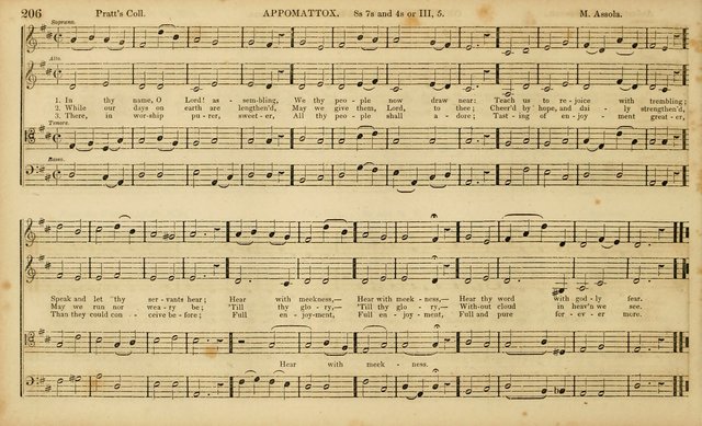 The Mozart Collection of Sacred Music: containing melodies, chorals, anthems and chants, harmonized in four parts; together with the celebrated Christus and Miserere by ZIngarelli page 206