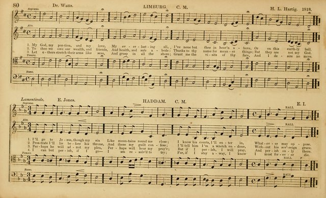The Mozart Collection of Sacred Music: containing melodies, chorals, anthems and chants, harmonized in four parts; together with the celebrated Christus and Miserere by ZIngarelli page 80