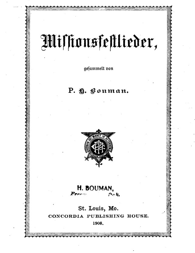 Missionsfestlieder page i