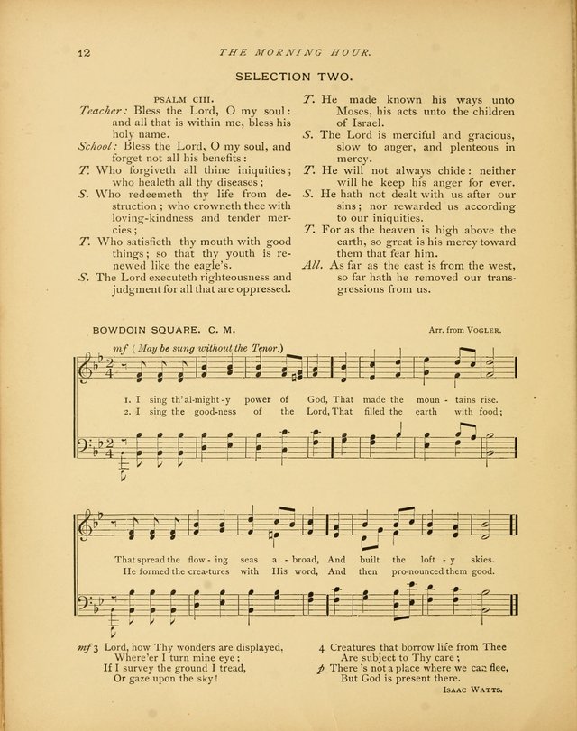 The Morning Hour: a daily song-service with responsive selections for schools page 12