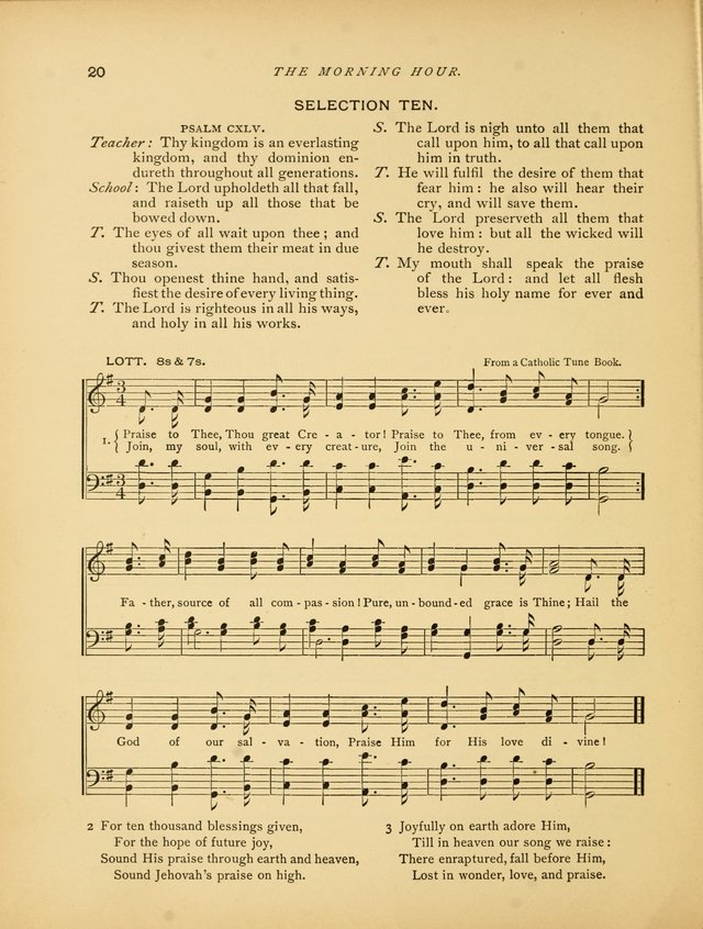 The Morning Hour: a daily song-service with responsive selections for schools page 20