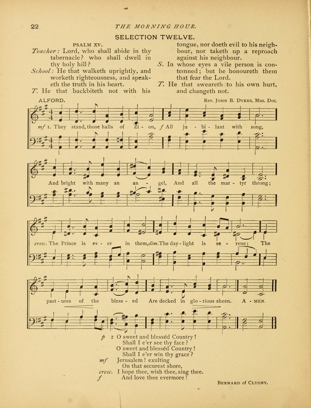 The Morning Hour: a daily song-service with responsive selections for schools page 22