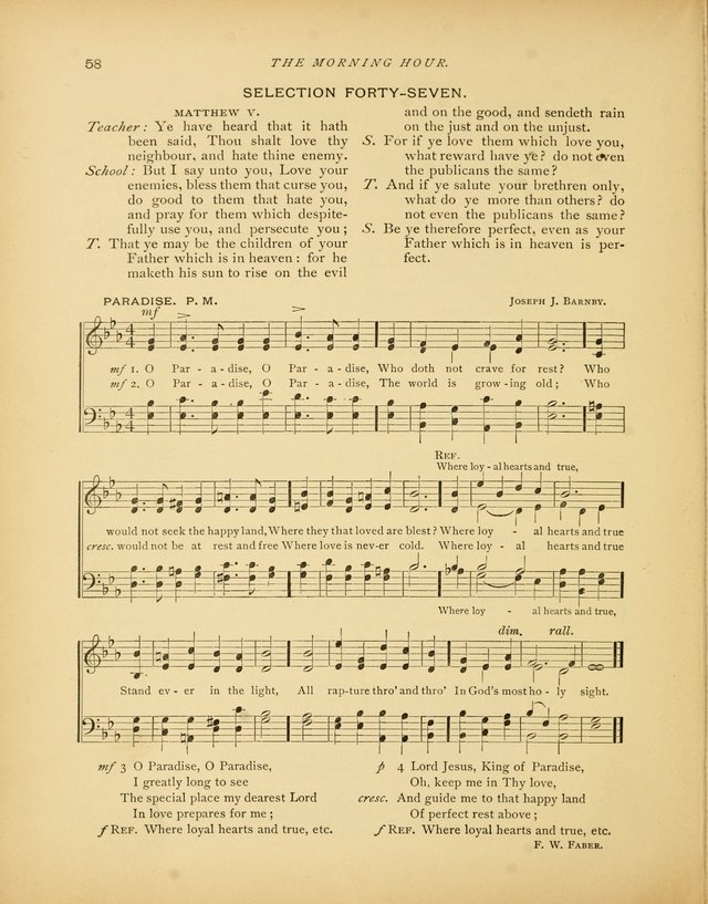 The Morning Hour: a daily song-service with responsive selections for schools page 58