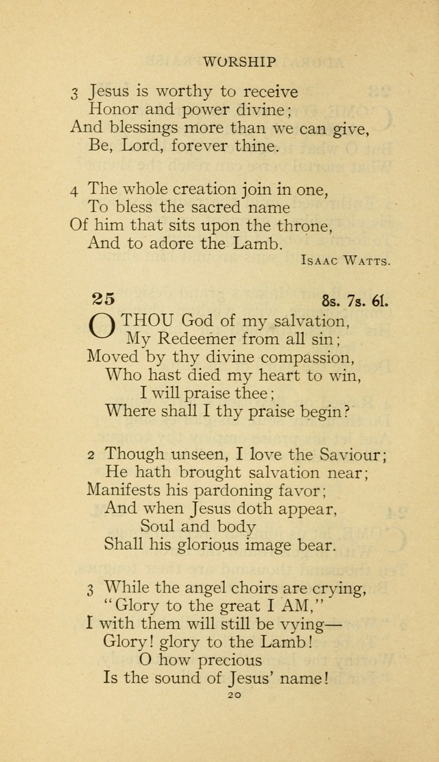 The Methodist Hymnal (Text only edition) page 20