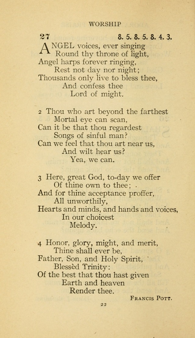 The Methodist Hymnal (Text only edition) page 22