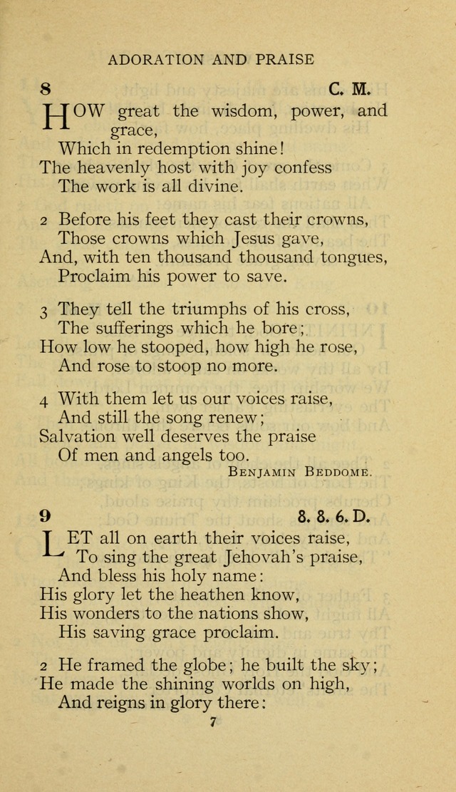 The Methodist Hymnal (Text only edition) page 7